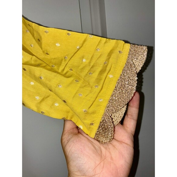 Avaasa Yellow Embroidered Kurta Dress Size M Long Sleeve Maxi Tunic India Made - Picture 4 of 7